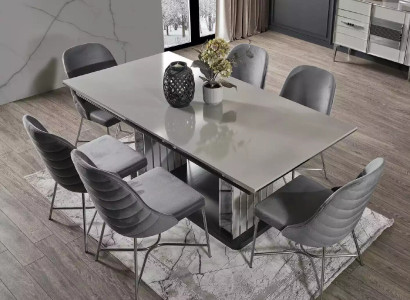 Gray dining room furniture Dining table Chairs Set Dining set Modern Furniture